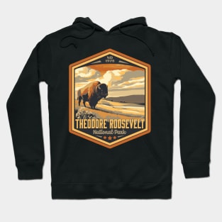 Theodore Roosevelt National Park Vintage WPA Style Outdoor Badge Hoodie